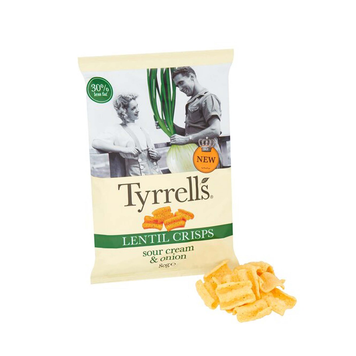 Tyrrells Lentil Crisps Sour Cream & Onion 80G