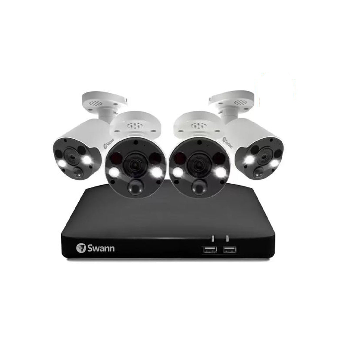 Swann 8 Channel 2TB NVR Recorder with 4 x 4K Ultra HD Spotlight IP Bullet Cameras, SWNVK-887804FB