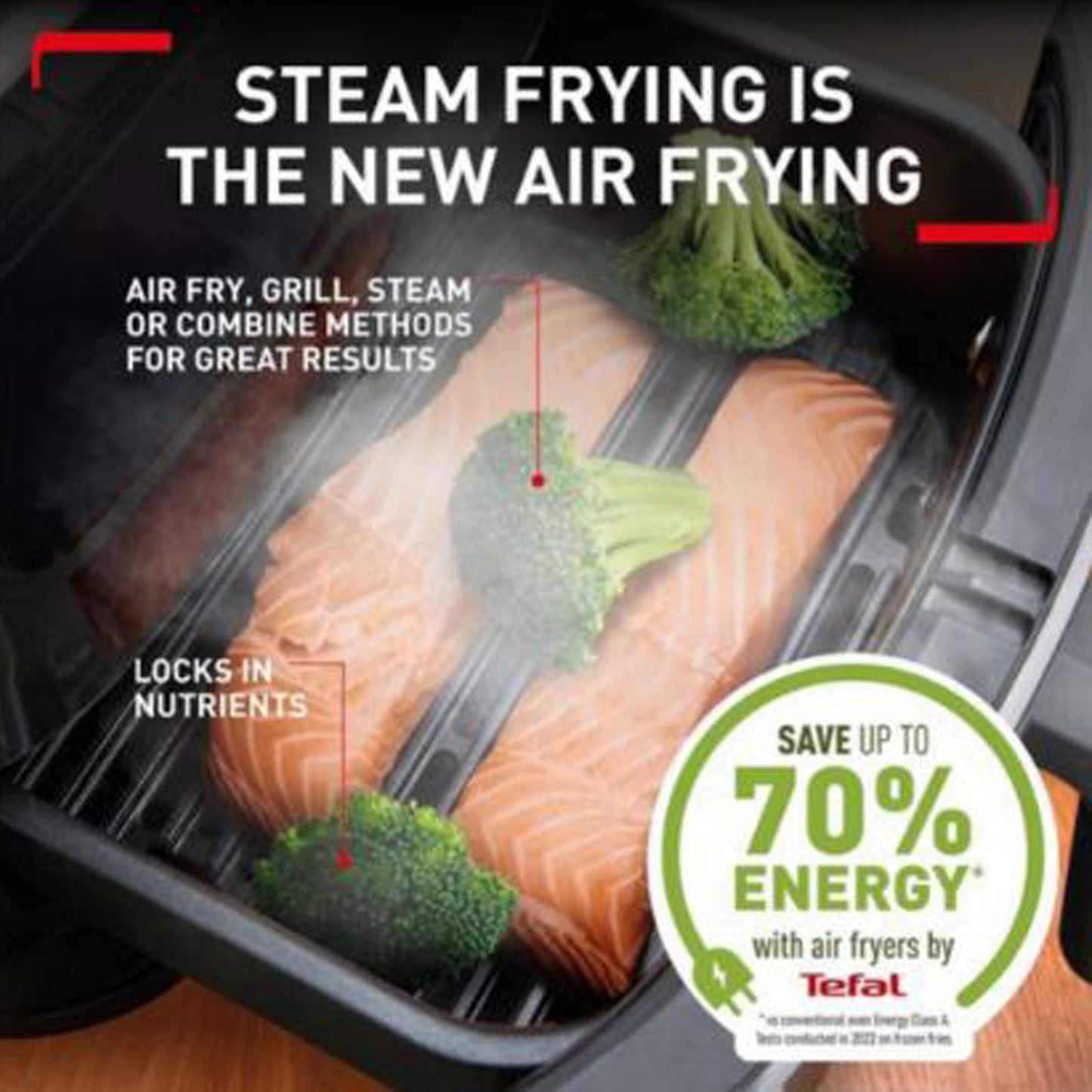 TEFAL EasyFry 3-in-1 FW201827 Air Fryer, Grill & Steamer – Black