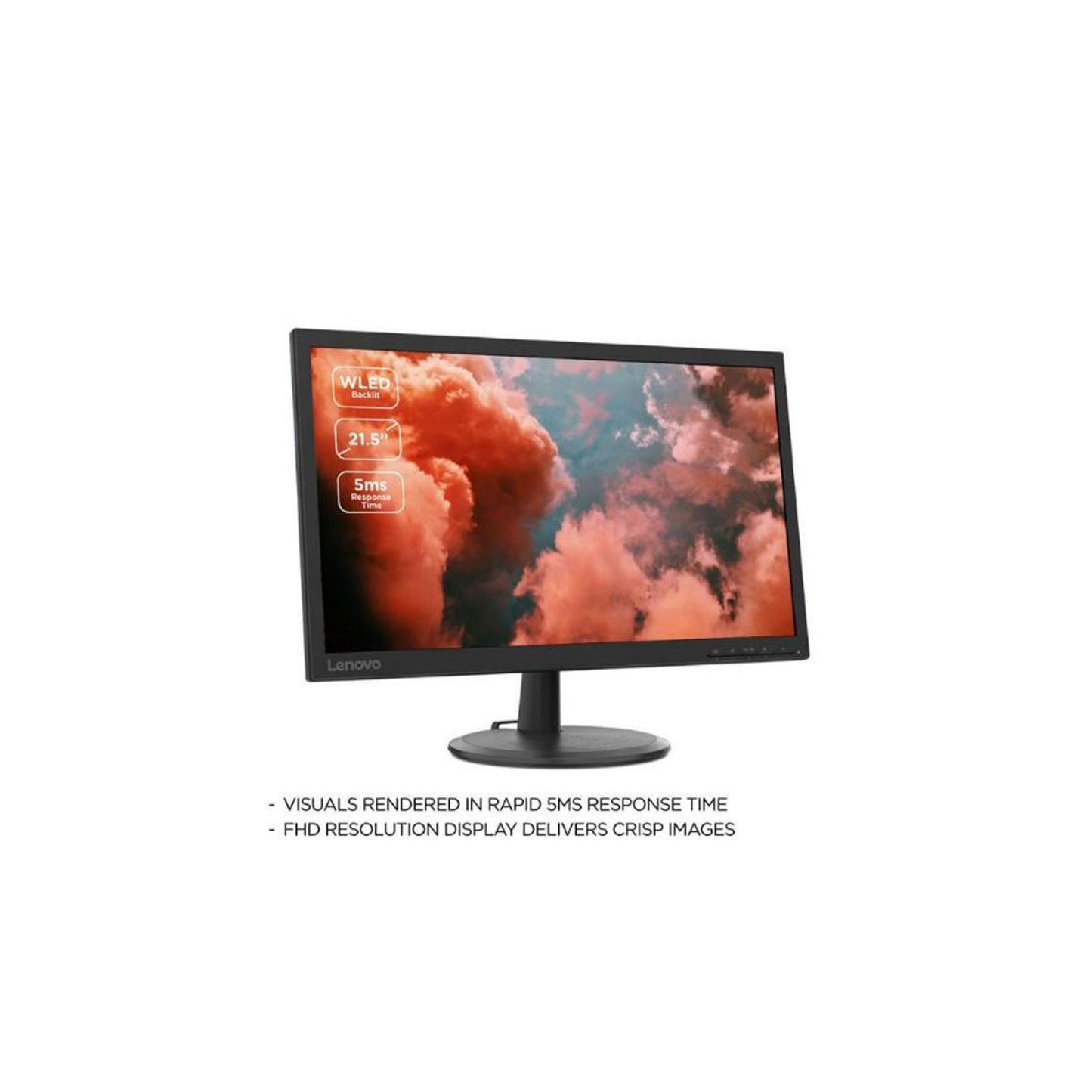 LENOVO D22e-20 Full HD 21.5" VA LCD Monitor - Black