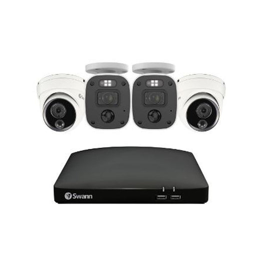 Swann 4 Channel 1080p 1TB DVR Recorder with 2 x Enforcer™ Bullet and 2 x Enforcer™ Dome Cameras, SWDVK-446802MQB2D-EU